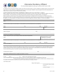 Document preview: Form LIC111 Alternative Residency Affidavit - Massachusetts