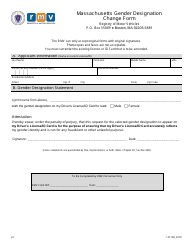 Document preview: Form LIC108 Massachusetts Gender Designation Change Form - Massachusetts