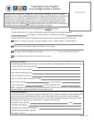 Document preview: Form LIC114 Translation Into English of a Foreign Driver License - Massachusetts