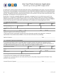 Document preview: Form LIC101 One Year Photo Extension Application - Massachusetts