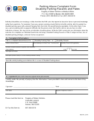 Form MAB101 Download Fillable PDF or Fill Online Parking Abuse ...