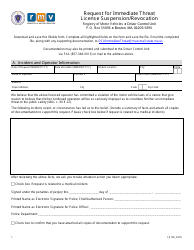 Document preview: Form LE100 Request for Immediate Threat License Suspension/Revocation - Massachusetts