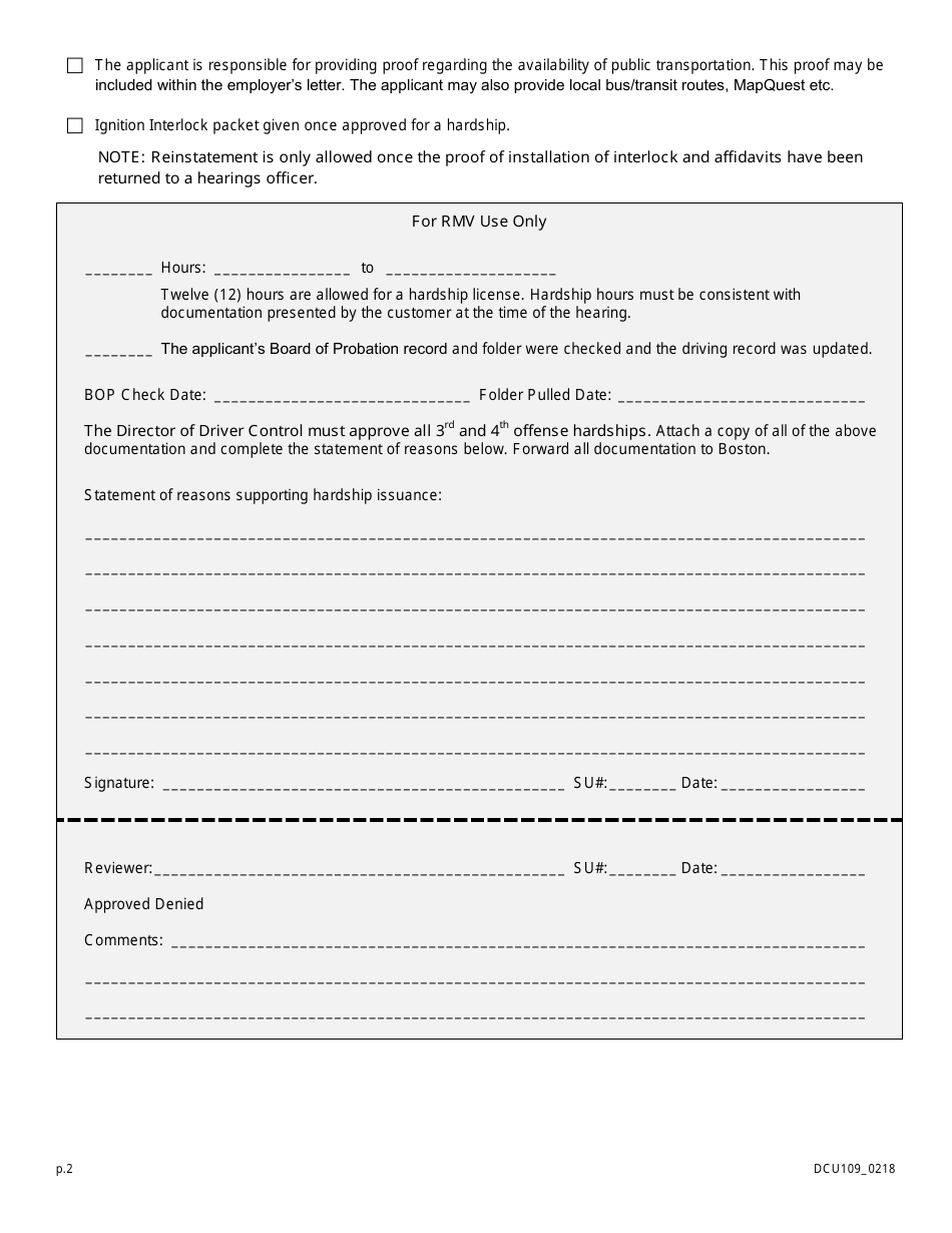 Form DCU109 - Fill Out, Sign Online and Download Printable PDF ...