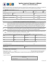 Document preview: Form DCU134 Ignition Interlock Operator's Affidavit Other Licensed Resident - Massachusetts