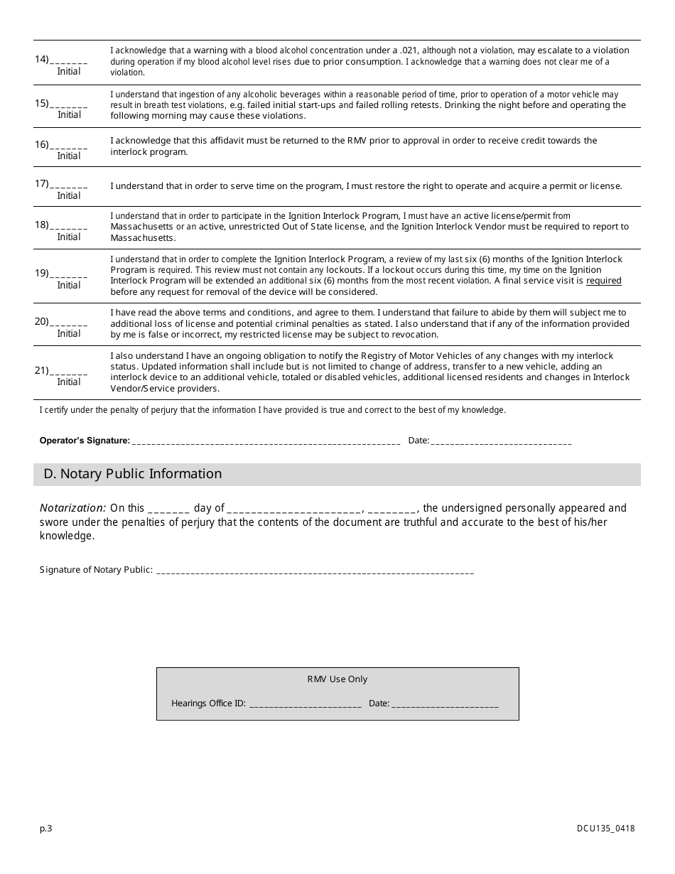 Form DCU135 Fill Out, Sign Online and Download Printable PDF