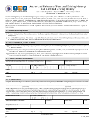 Document preview: Form DCU101 Authorized Release of Personal Driving History/ Full Certified Driving History - Massachusetts