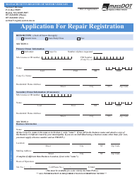 Application for Repair Registration - Massachusetts, Page 3