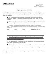 Application for Repair Registration - Massachusetts, Page 5