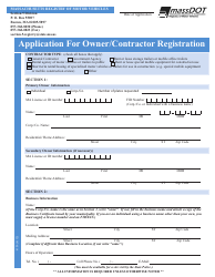 Application for Owner/Contractor Registration - Massachusetts, Page 3