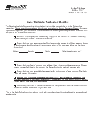 Application for Owner/Contractor Registration - Massachusetts, Page 5