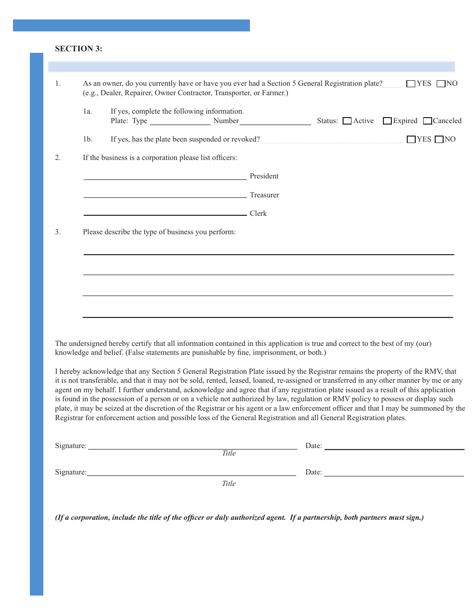 Application for Transporter Registration - Massachusetts, Page 4