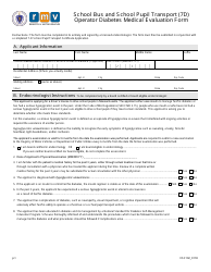 Document preview: Form VSC102 School Bus and School Pupil Transport (7d) Operator Diabetes Medical Evaluation Form - Massachusetts