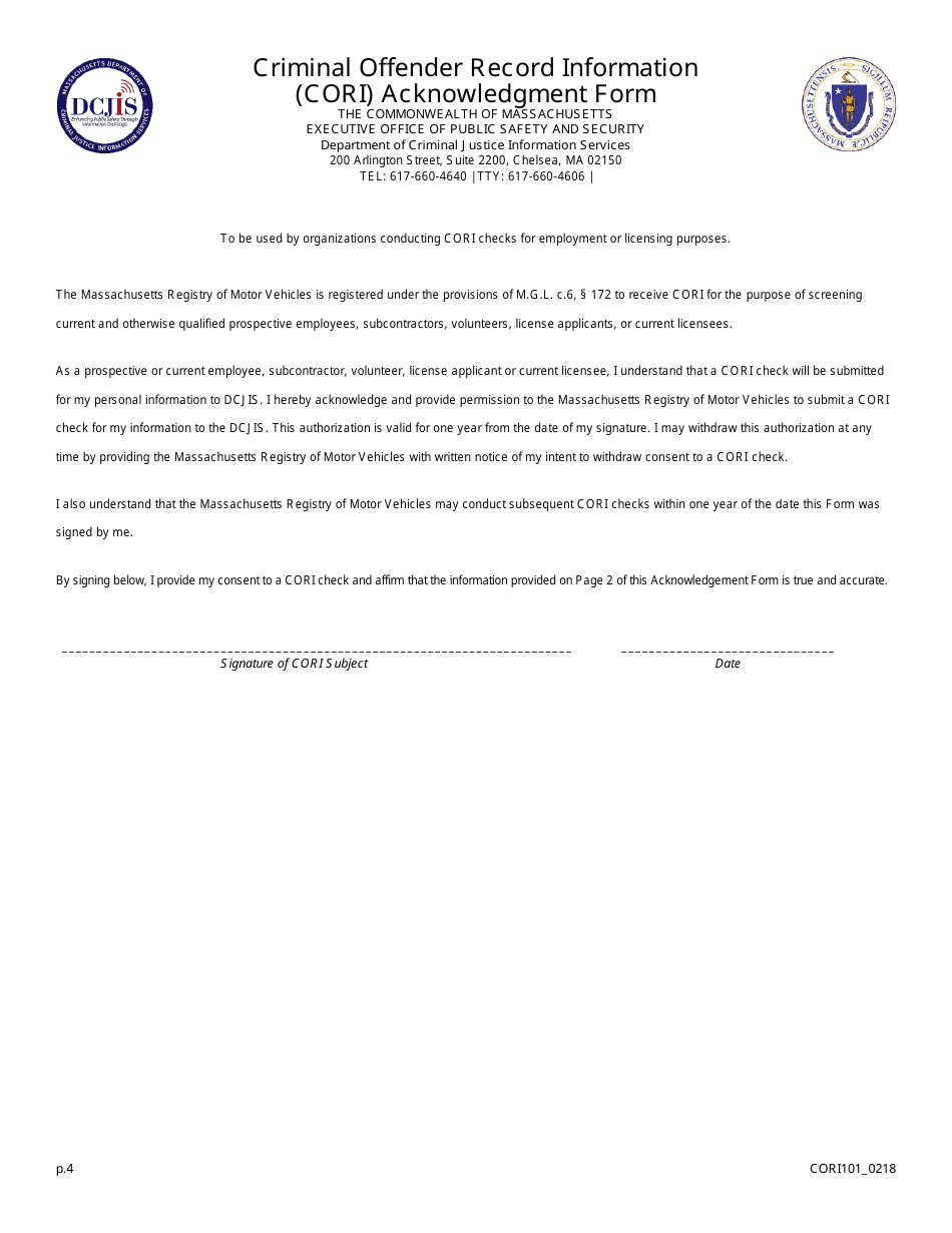 Form VSC107 Application for a School Bus Driver Certificate - Massachusetts, Page 4