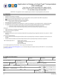 Form VSC106 Application to Renew a School Pupil Transportation (7d) Certificate - Massachusetts