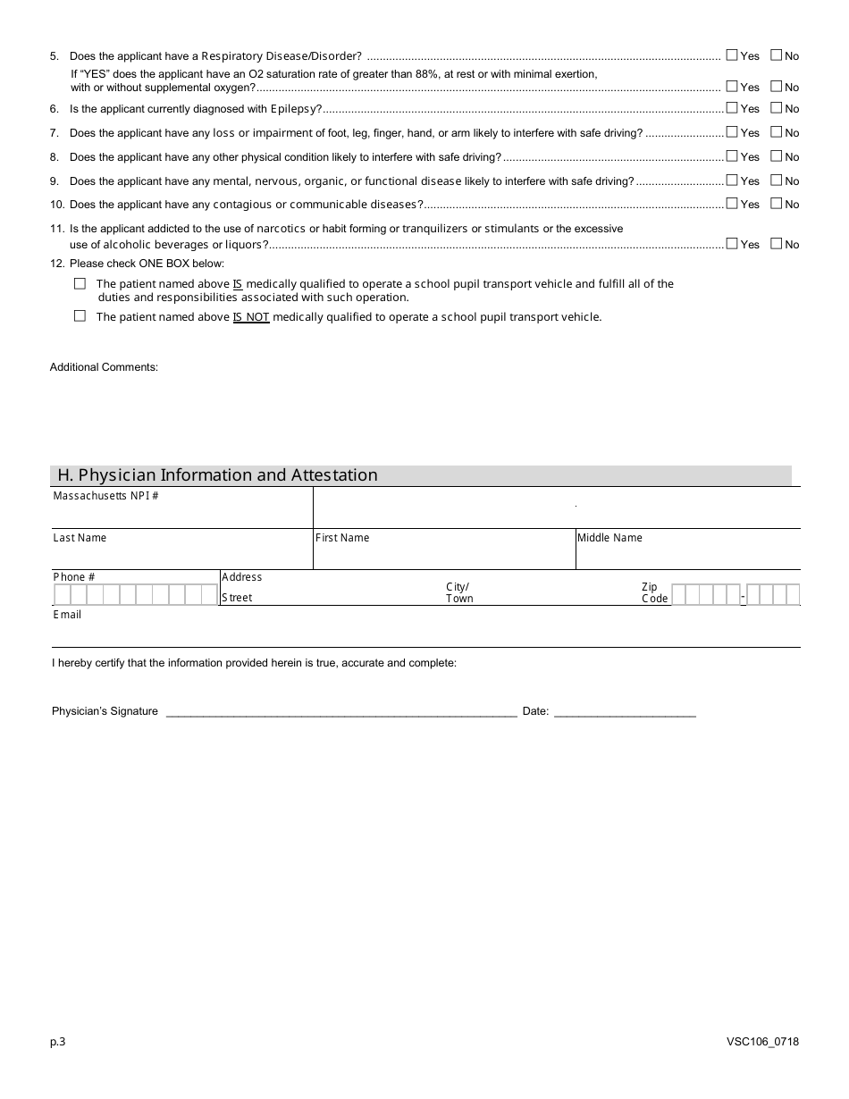 Form VSC106 - Fill Out, Sign Online and Download Fillable PDF ...