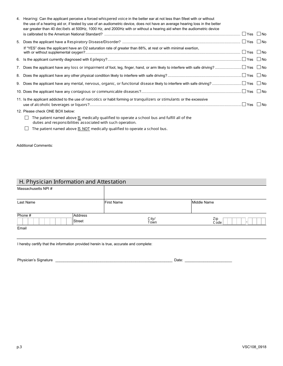 Form Vsc108 - Fill Out, Sign Online And Download Fillable Pdf 