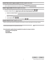Formulario JU-1 (SP) Actualizacion De Datos De Empleo - Massachusetts (Spanish), Page 2