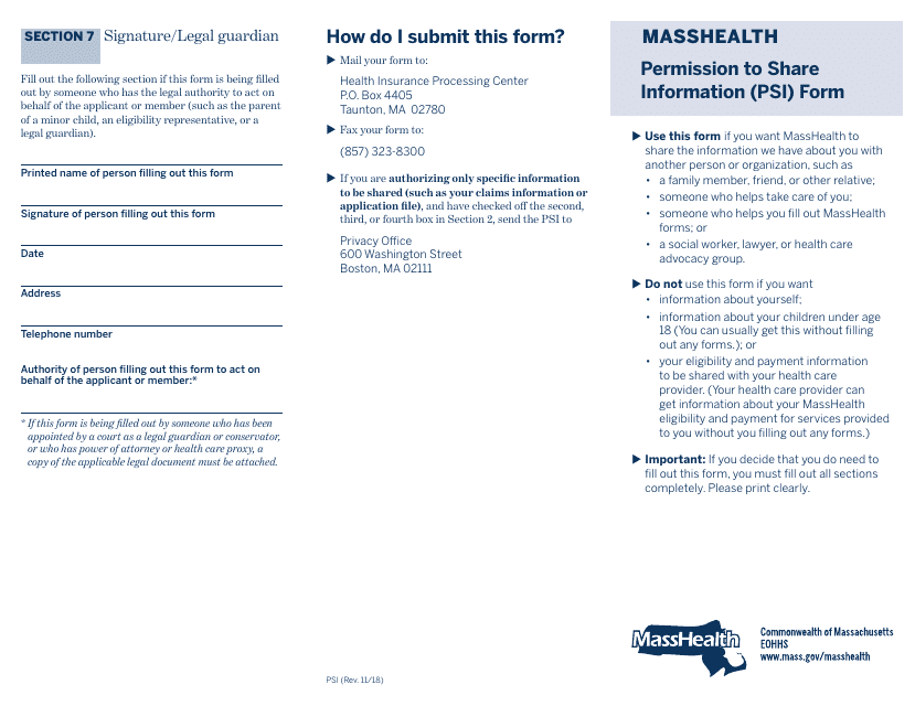 Form PSI  Printable Pdf