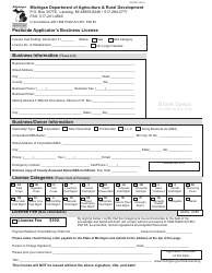Form PI-079C &quot;Pesticide Applicator's Business License&quot; - Michigan