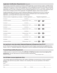 Form PI-079C Pesticide Applicator&#039;s Business License - Michigan, Page 2
