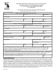 Pesticide Application Notification Registry - Michigan