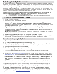 Form PI-232 Pesticide Applicator Certification/Registration Application - Michigan, Page 2
