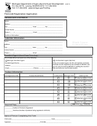 Document preview: Pesticide Registration Application Form - Michigan