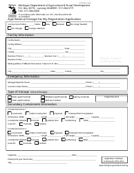 Form PI-192 Agrichemical Storage Facility Registration Application - Michigan