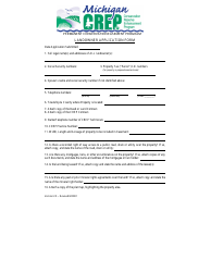 Document preview: Landowner Application Form - Permanent Conservation Easement Program - Michigan
