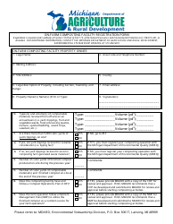 Document preview: On-Farm Composting Facility Registration Form - Michigan