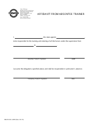Document preview: Form MGCB-RAL-4099 Affidavit From Absentee Trainer - Michigan
