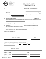 Document preview: Form MGCB-RAL-4101 Trainer Transfer - Owner Affidavit - Michigan