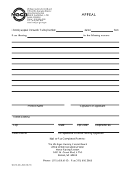 Document preview: Form MGCB-RAL-4045 Appeal - Michigan