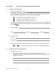 Form MGCB-RAL-4043 Racetrack License Application - Michigan, Page 2
