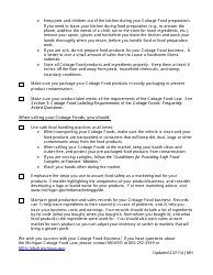 Checklist for Starting a Cottage Food Business - Michigan, Page 2