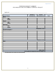 Form A Spay/Neuter Surgical Project Form - Michigan, Page 3