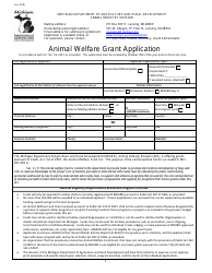 Animal Welfare Fund Grant Application - Michigan