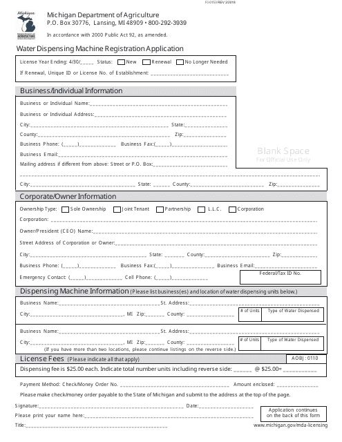 Form FI-0153 Printable Pdf