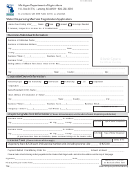 Form FI-0153 Water Dispensing Machine Registration Application - Michigan