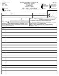 Form DY-366 Dairy Plant Inspection - Michigan