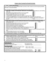 Migrant Labor Housing Plan Review Worksheet - Michigan, Page 6