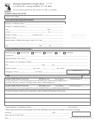 Document preview: Form DY-315 Grade a Dairy Farm Fee - Michigan