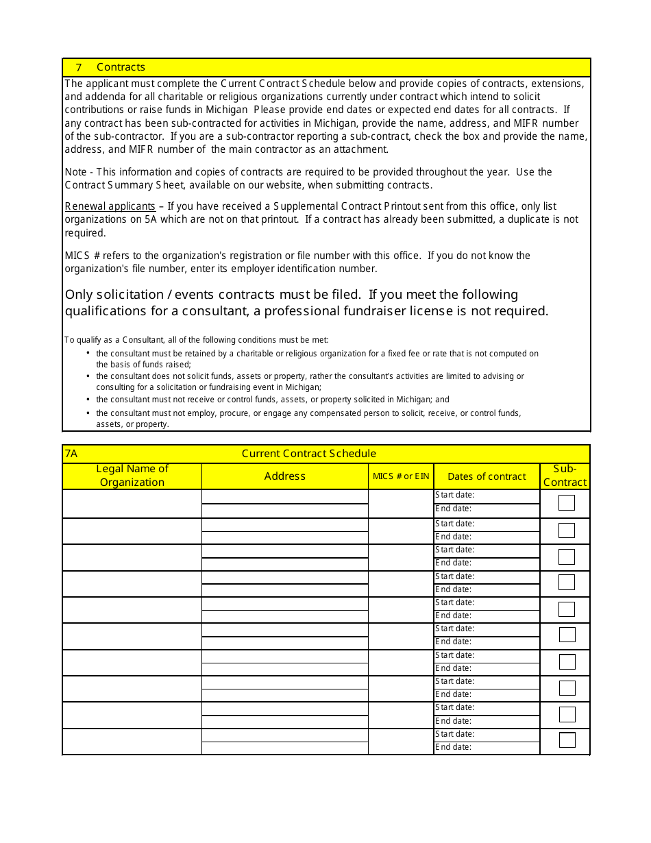 Form CTS-07 Application for License of Professional Fundraiser - Michigan, Page 2