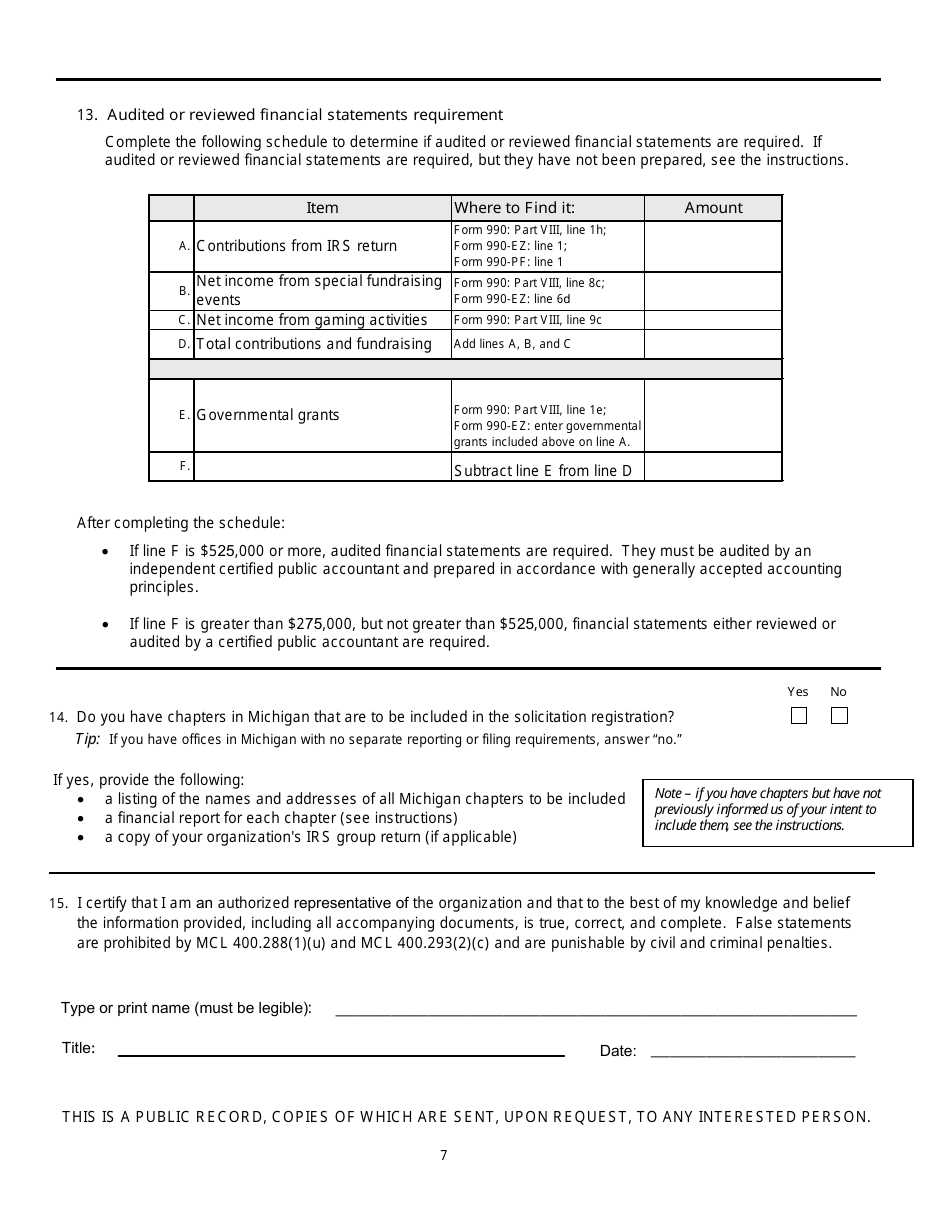 Form CTS-02 Renewal Solicitation Form - Michigan, Page 7