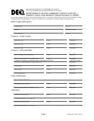 Form DEQ6517 Monitoring Plan for Community Water Supplies - Disinfectants and Disinfection Byproducts (Ddbp) - Michigan