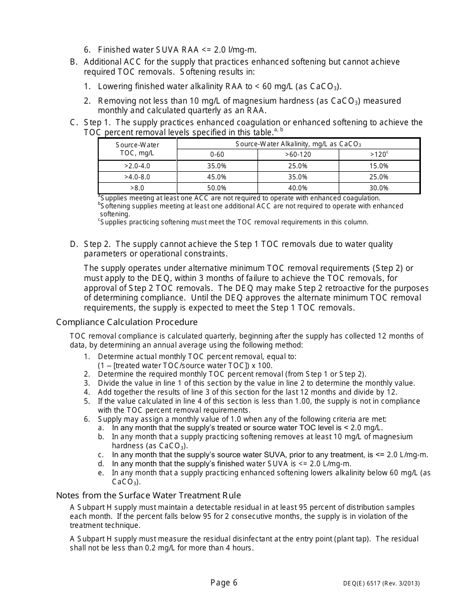 Form DEQ6517 Monitoring Plan for Community Water Supplies - Disinfectants and Disinfection Byproducts (Ddbp) - Michigan, Page 6