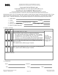 Form EQP5942 Lead and Copper Report and Consumer Notice of Lead and Copper Results Certificate for Community Water Supply - Michigan