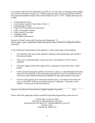 Drinking Water Revolving Fund (Dwrf) Small Community Planning Loan Application - Michigan, Page 2