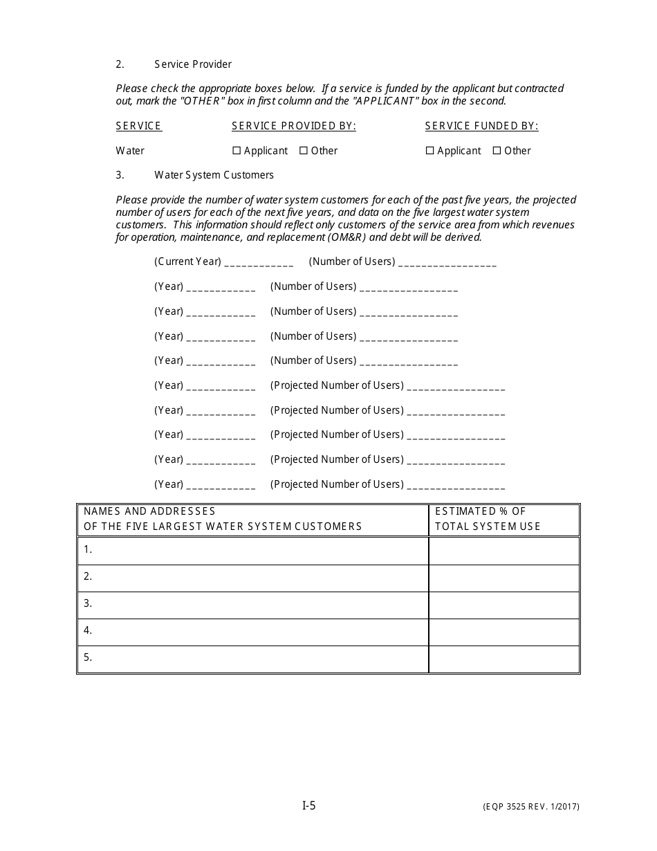 Form EQP3525 Drinking Water Revolving Fund Application for Financial Assistance for Municipal Applicants - Michigan, Page 6