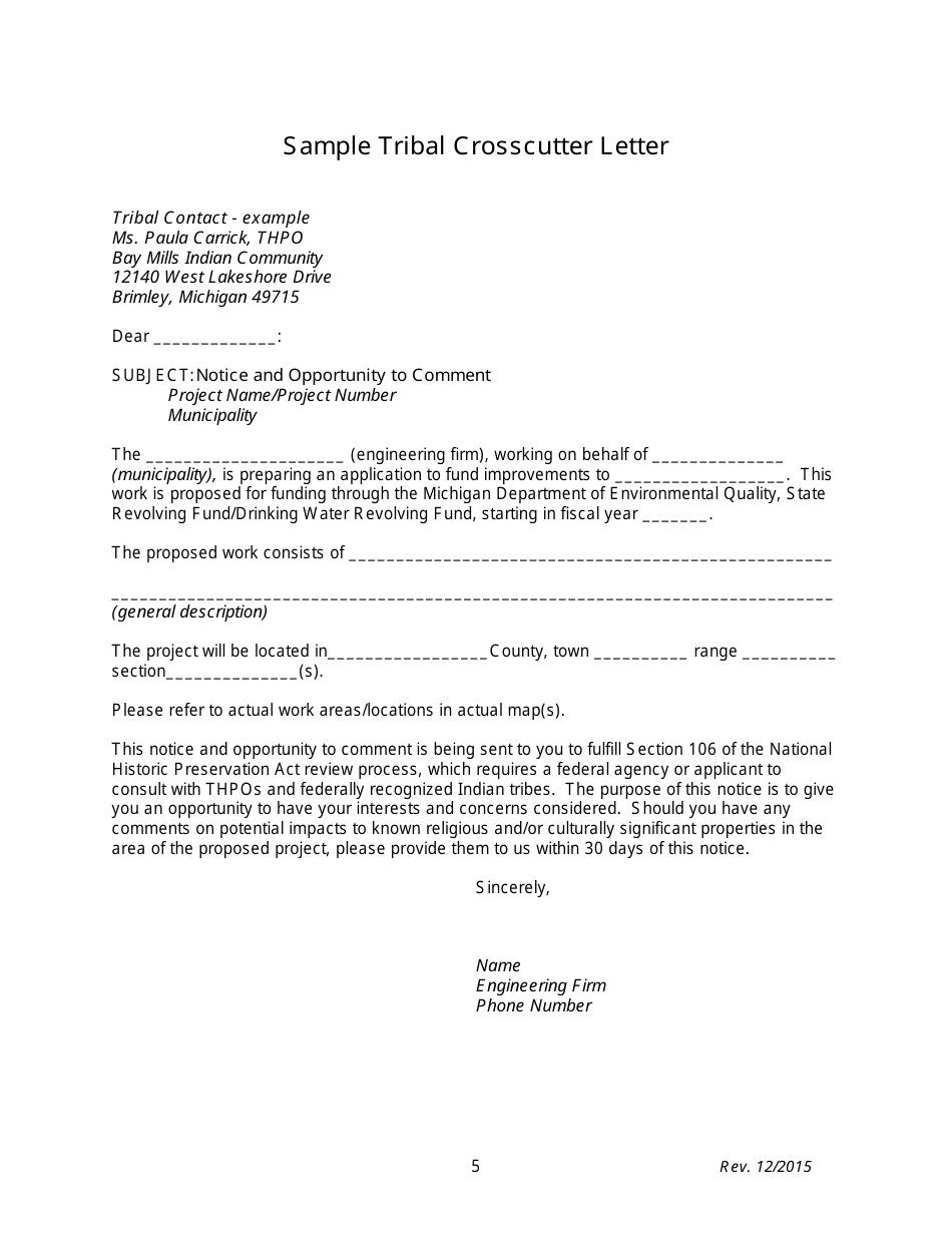 Sample Tribal Crosscutter Letter - Michigan, Page 5